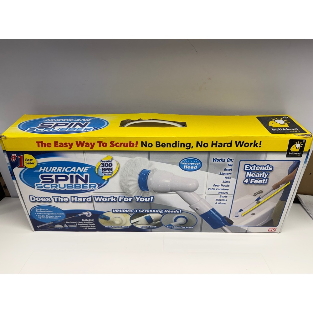 Hurricane Spin Scrubber BulbHead Cordless Rechargeable Cleaning Brush Set HSS1
